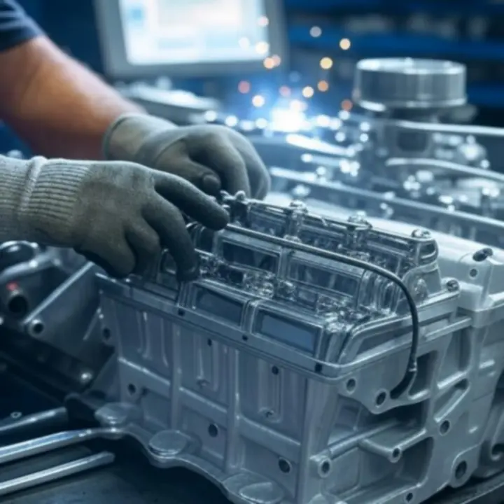 Close-up naprawy silnika