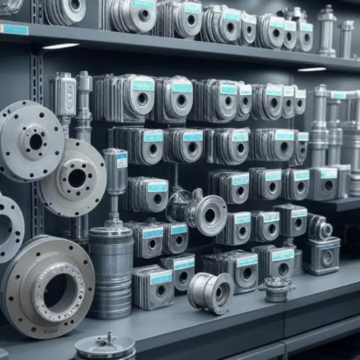 Półka z wysokiej jakości częściami samochodowymi